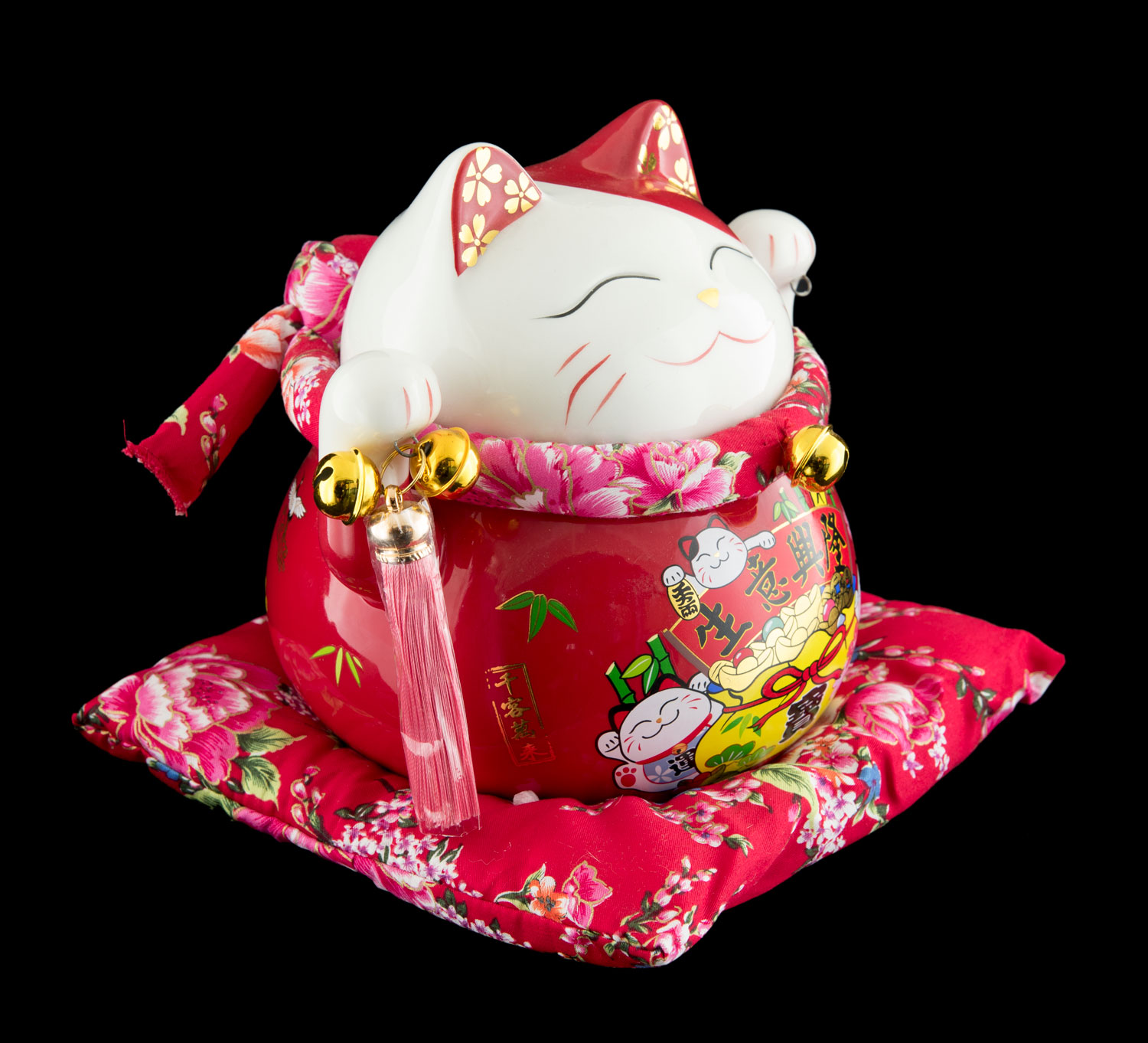 Maneki Neko Chat Japonais Qui Salue - Figurine Porte-bonheur - État Comme Neuf