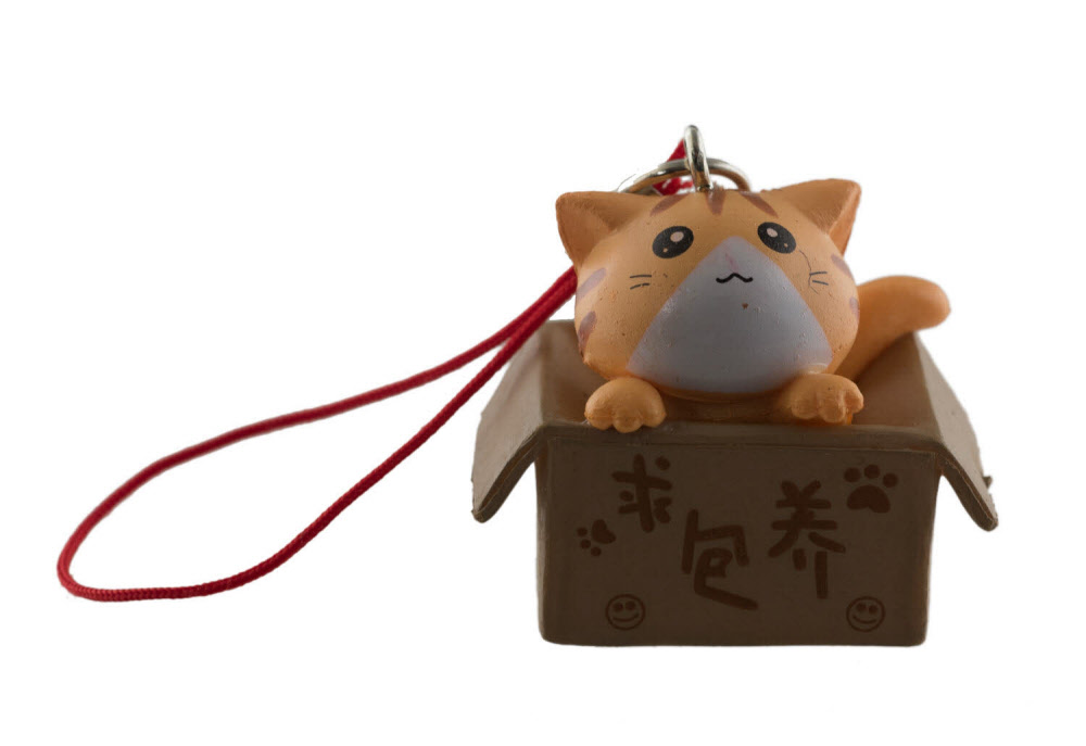 Bijou De Sac A Main Ou De Telephone Chat Roux Box Maneki Neko Porte Bonheur 287