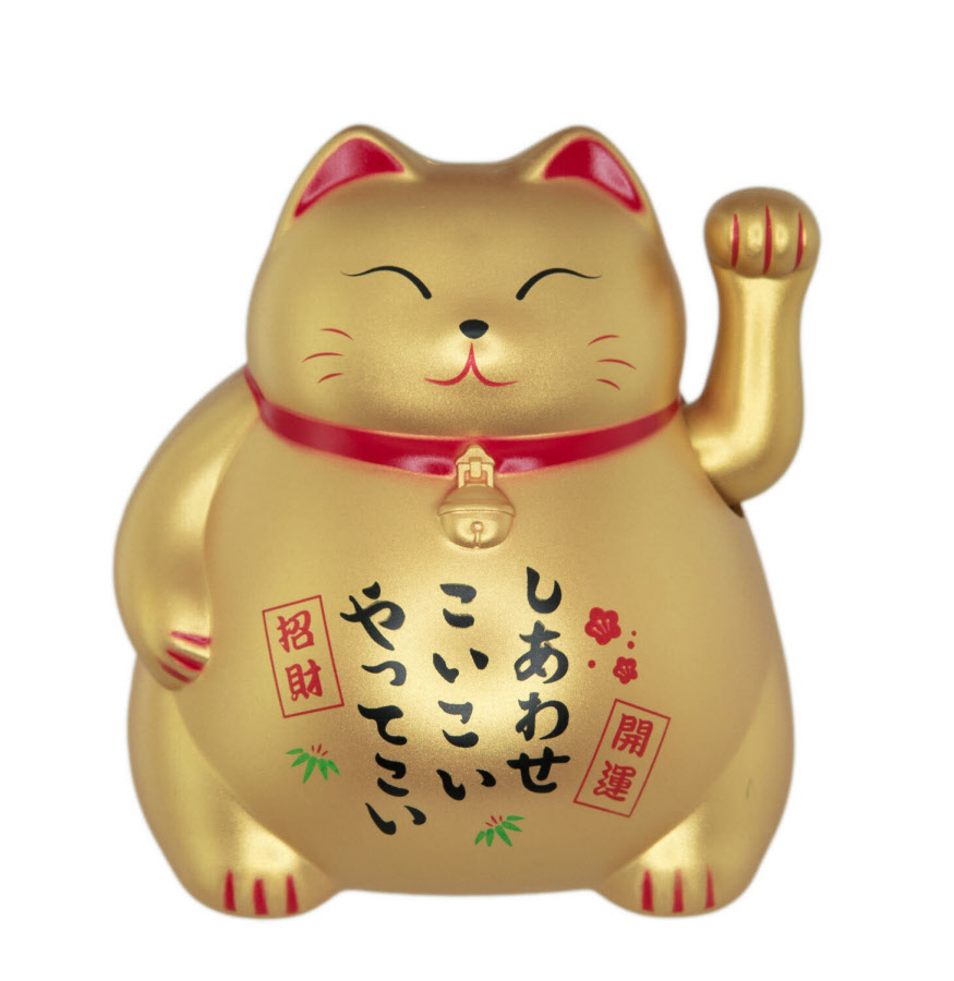 Adorable chat porte-bonheur Maneki Neko agitant les bras,... Adora Chat de fortune 