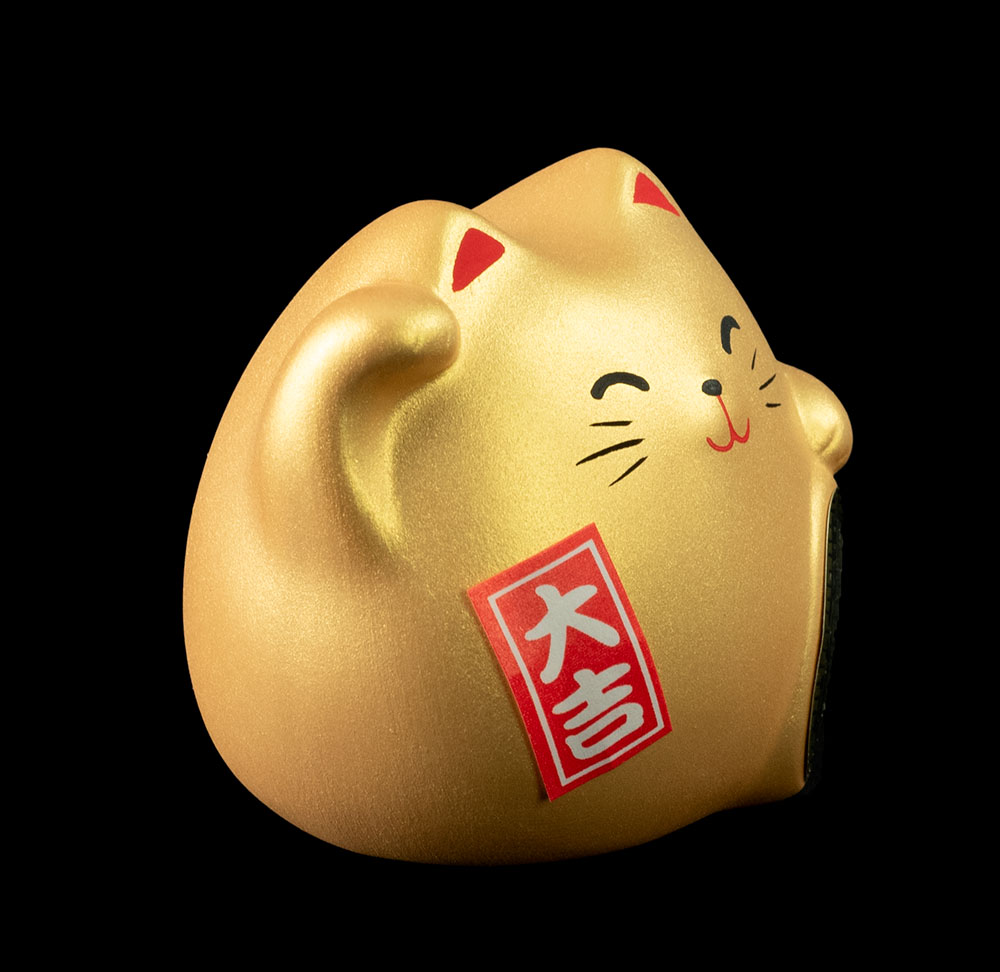 Bobtail Figurine Chat Japonais En Céramique 32mm Blanc Maneki Neko 40681