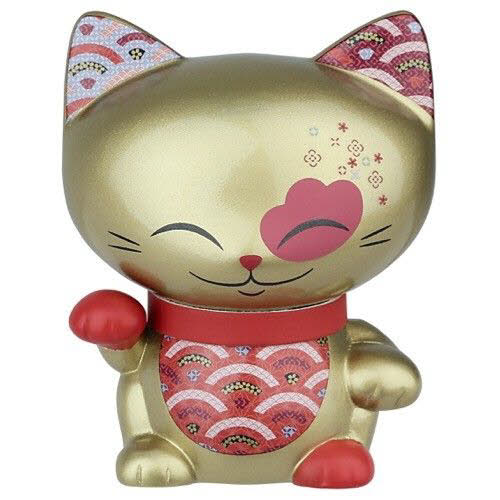 Mani Porte clés Chat japonais Maneki neko doré rose The Lucky Cat 628 