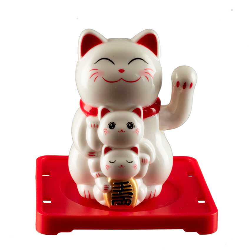 Chat Porte-bonheur à énergie Solaire - Chat Chinois Vif Et