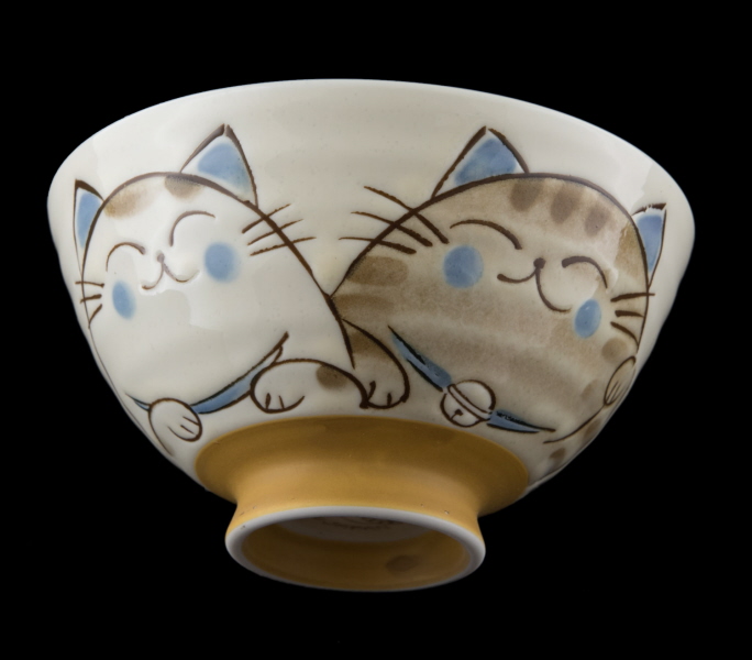 Bol à Riz Chat Japonais Maneki Neko 12.4 Cm Porcelaine Made In Japan  552 X9B 