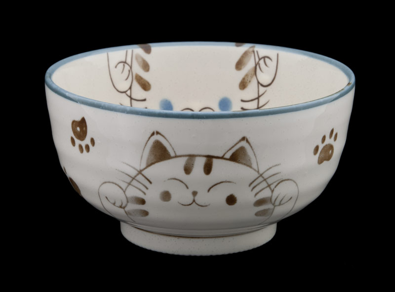Bol Chat Japonais Maneki Neko 15 cm en Porcelaine du Japon Made In Japan   262 