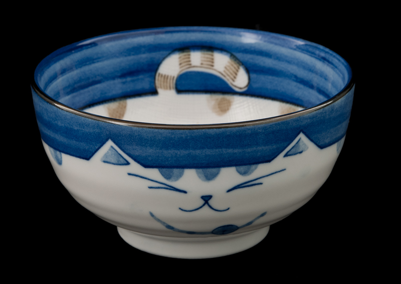 Bol à Riz Chat Japonais Maneki Neko 12.8 Cm Porcelaine Made In Japan   254-W3 