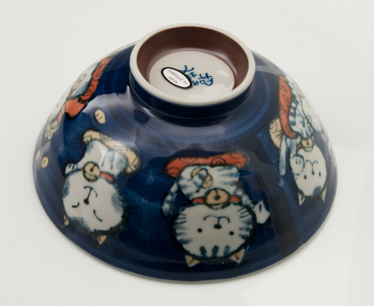 Grand Bol Chat Japonais Maneki Neko 15 Cm En Porcelaine Du Japon Made In Japan