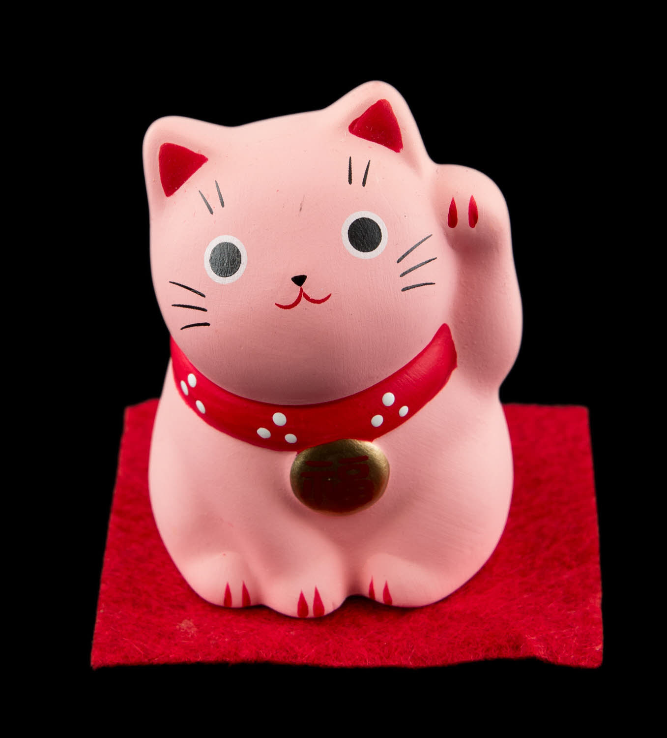 Lot De 5 Figurines Maneki Neko - Chat Porte-Bonheur Japonais Céramique - Déco Table/Bureau/Voiture